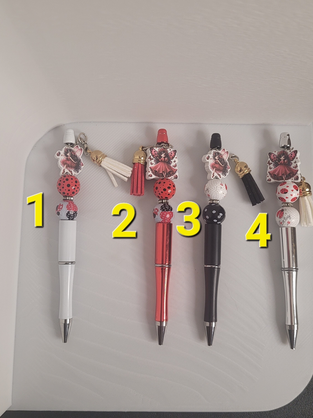 Handmade Lady Bug Fairy Pens